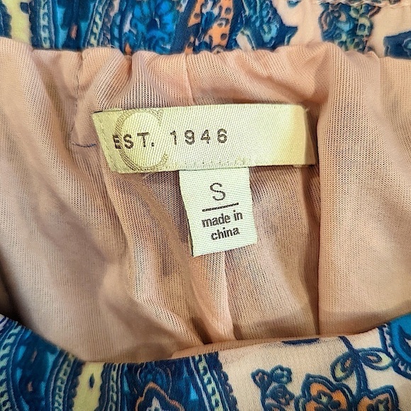 C est 1946 Border Print Palazzo Wide Leg Pants Size Small - Picture 3 of 7